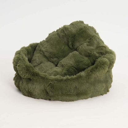 Dog Basket Faux Fur | Forest Green
