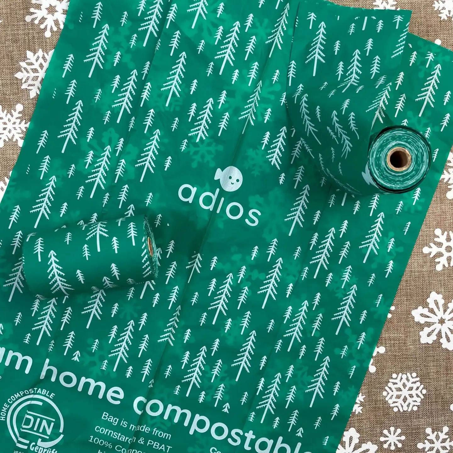 Compostable Dog Poo Bags - 1 Roll Christmas