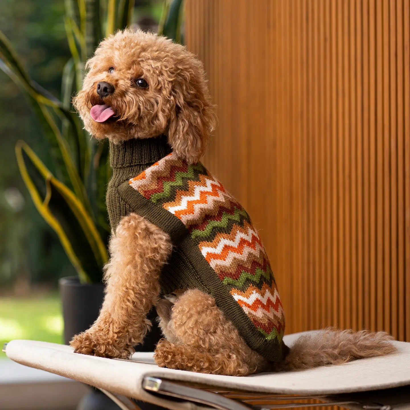 Forest Chevron Knit Alpaca Sweater