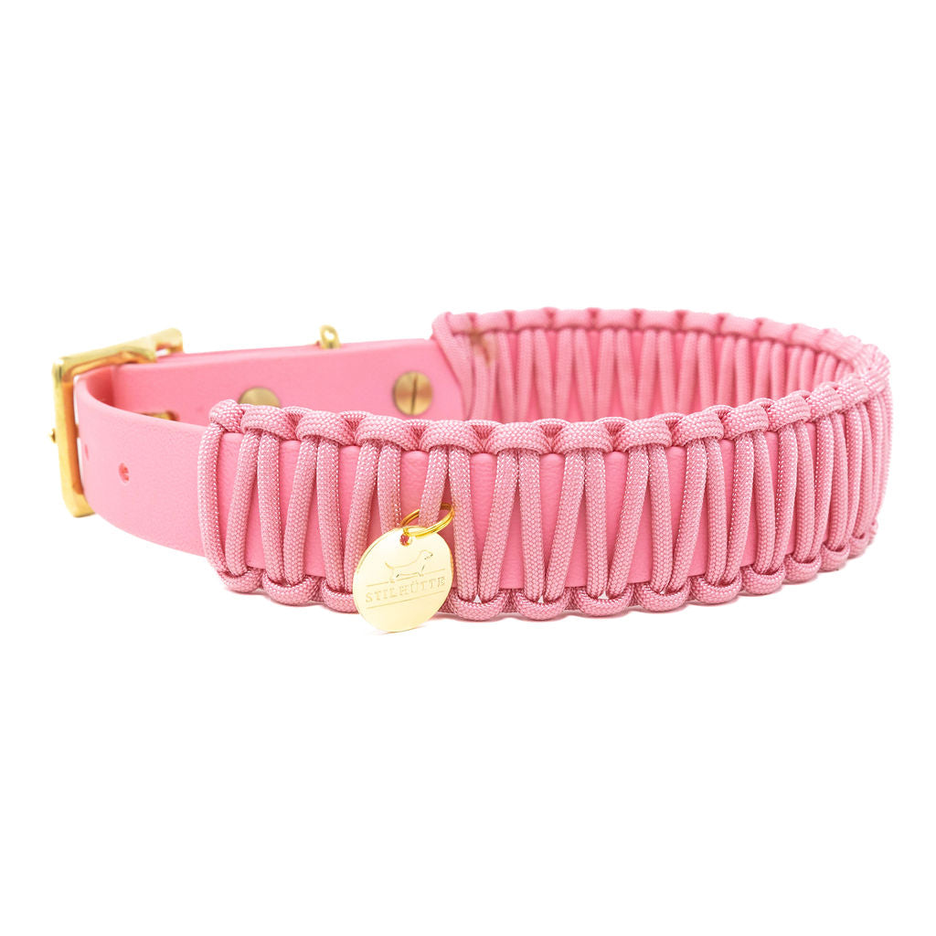 Rosa Biothane Paracord Halsband