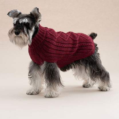 Wine Red Aran Alpaca Sweater