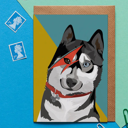 Eli the Husky Dog Card