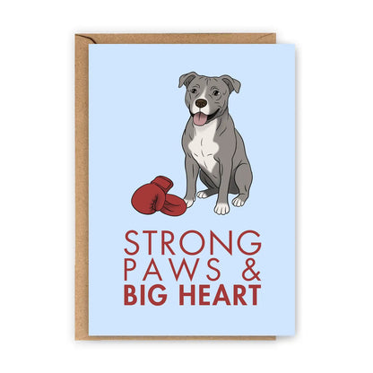 American Staff Strong Paws Big Heart Greeting Card