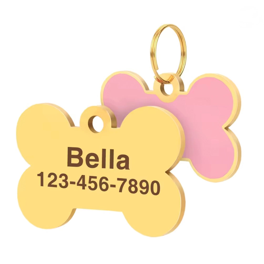 Bone Dog Tag - Pink