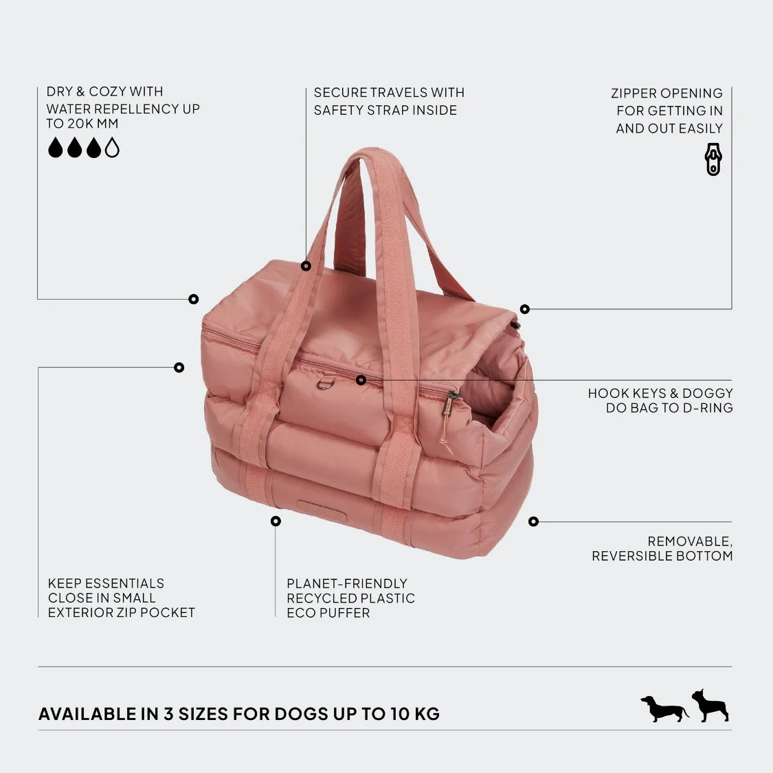 Cloud7 Dog Bag Montreal - Faded Rose