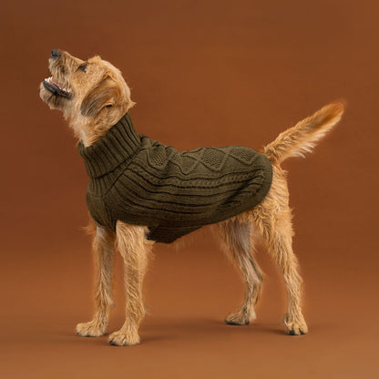 Forest Green Aran Alpaca Sweater