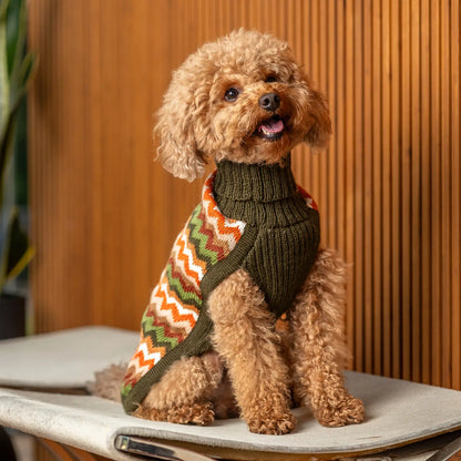 Forest Chevron Knit Alpaca Sweater