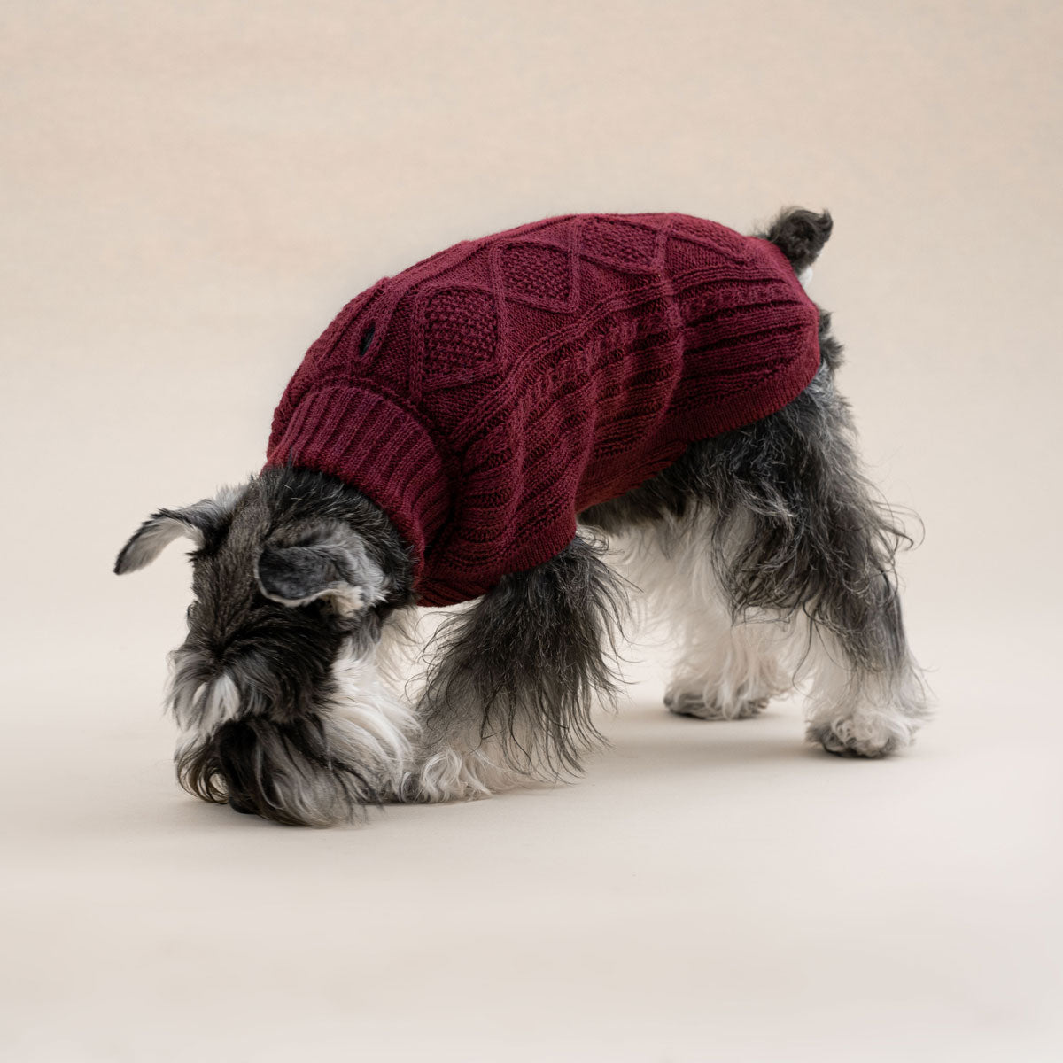 Wine Red Aran Alpaca Sweater