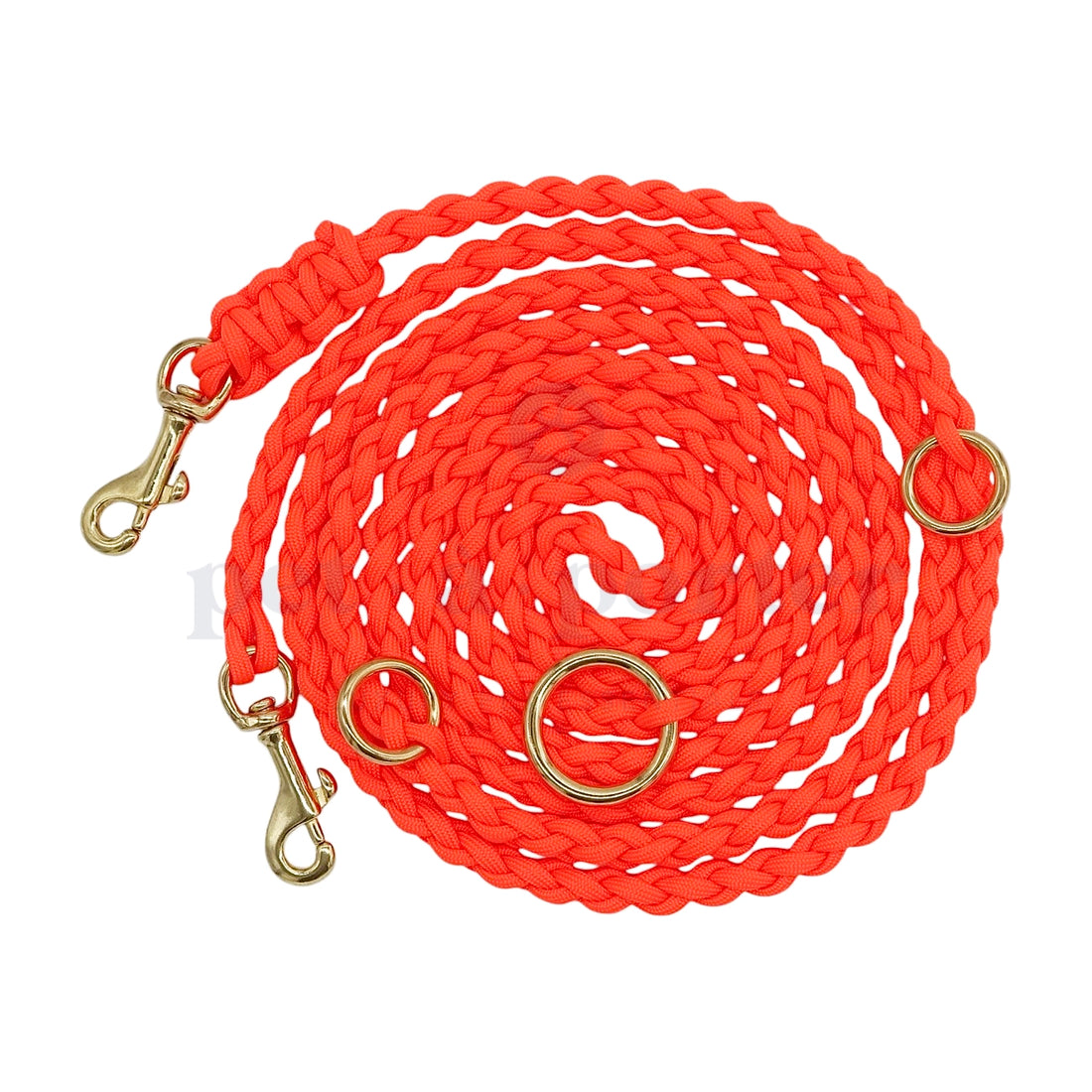 Adjustable Paracord Leash - Neon Orange