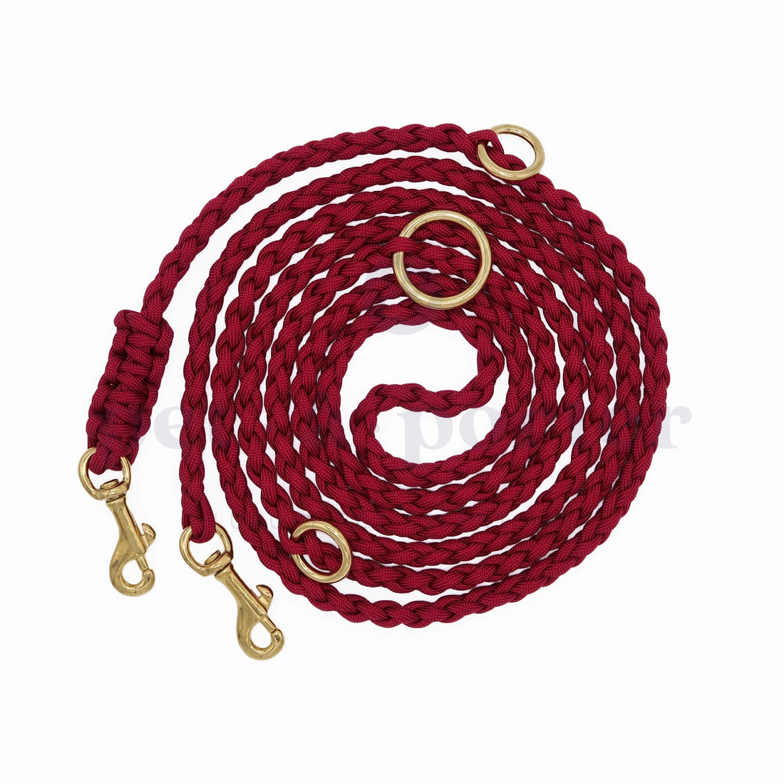 Adjustable Paracord Leash - Burgundy