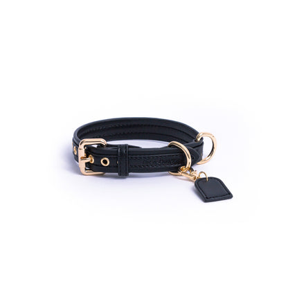 Onyx Zwart - Vegan Leren Halsband