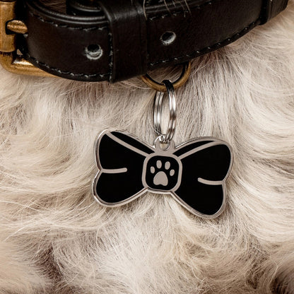 Black Bowtie Dog Tag